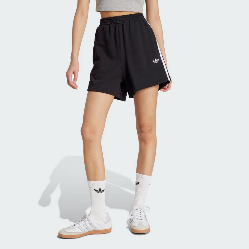 Adidas Women's Trefoil Series, 3S SHORTS FT Knitted Shorts JW5109, Black, XS 2
