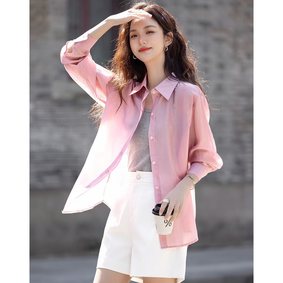 Demana Sweet Oxygen Dopamine Spring Autumn Breathable Lyocell Polo Collar Lightweight Relaxed Shirt Women's Top