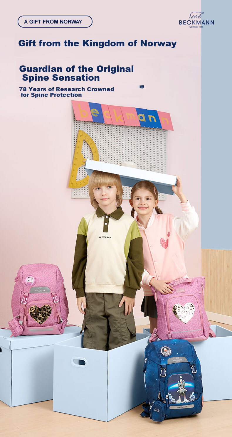 Beckmann Norwegian Primary School Student Spine Protection Large Capacity Backpack for Grades 1-3, Boys And Girls First to Third Grade Backpack 3
