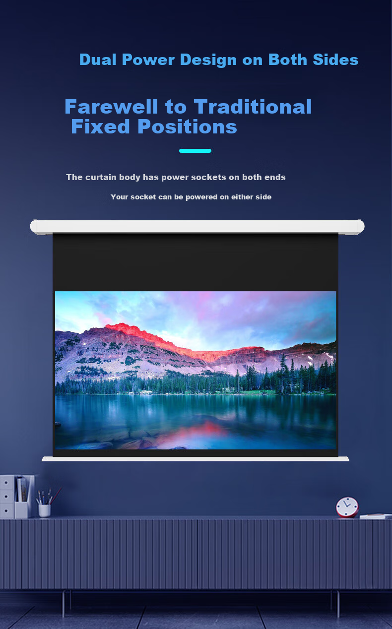 IN&VI Projector Screen 100-inch Small White Box Floating Pulley Wire Photon Home Automatic Lift Dual Power Electric Screen Compatible with XGIMI and JmGO Projectors 3