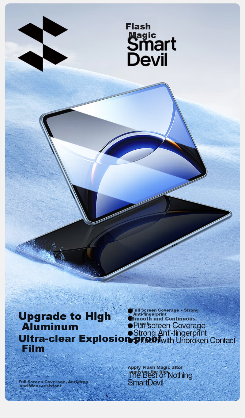 Shanmo Tempered Glass Screen Protector for OPPO Pad4Pro And OnePlus Pad2pro, Compatible with 13.2-Inch Universal 2025 Model Full-Screen HD Anti-Fingerprint Tablet Screen Film 1