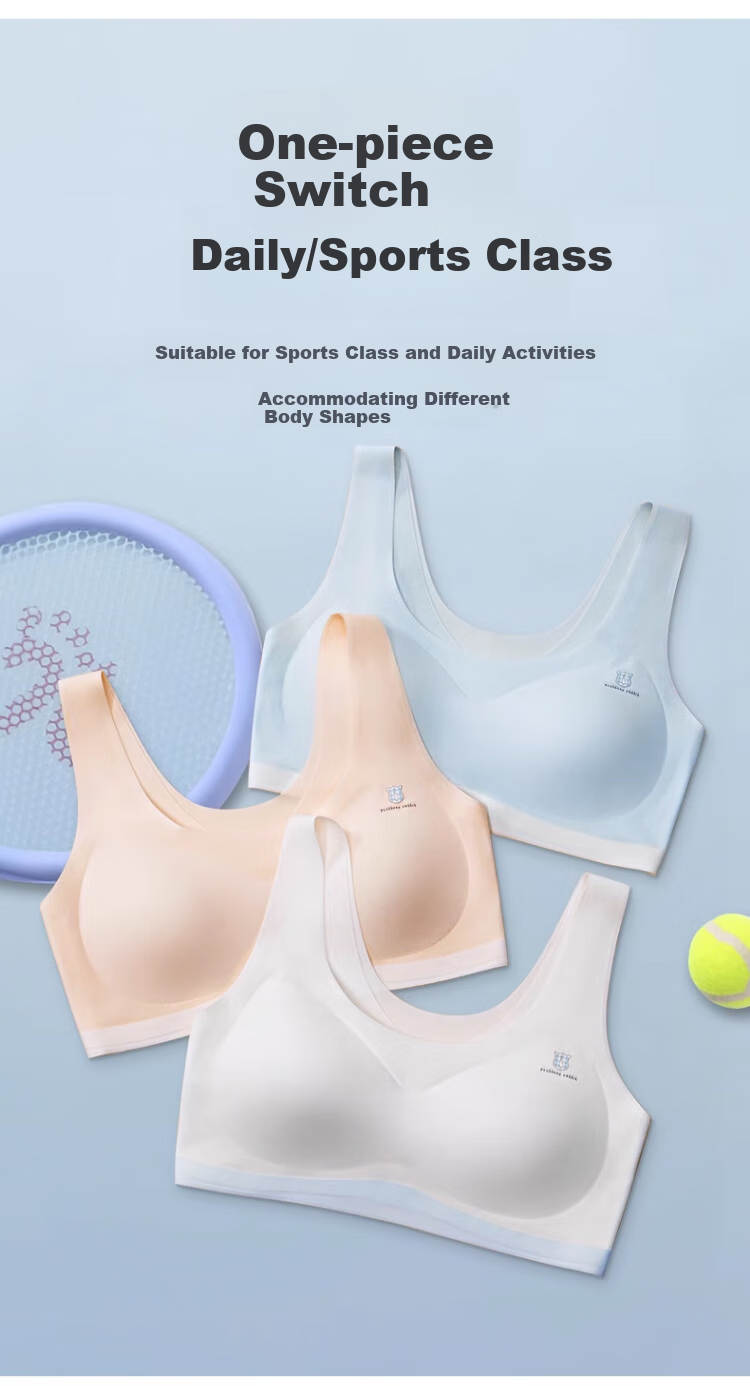 GUJIN 2-Pack Girls' Sports Bras Shockproof Underwear for Teenagers 15 Years Old Middle and High School Vest 2XL 4