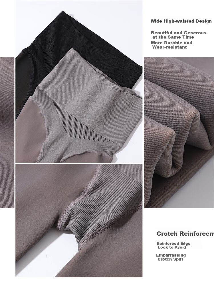 LangSha Women's Leggings for Spring And Summer, Thin Fleece-Like Seamless Pantyhose, Flight Attendant Gray, Skin-Like High-Waist Tummy Control And Butt-Lifting Pants, Gray Footed 17