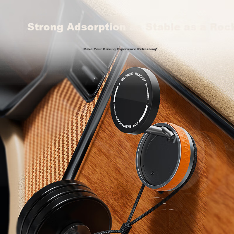 SUOYING [Over 500,000 Sold] Magnetic Car Phone Holder with Vacuum Suction Cup, Foldable Mounting Bracket for Car Navigation System, New 2025 Model, Dashboard And Center Console Support Stand