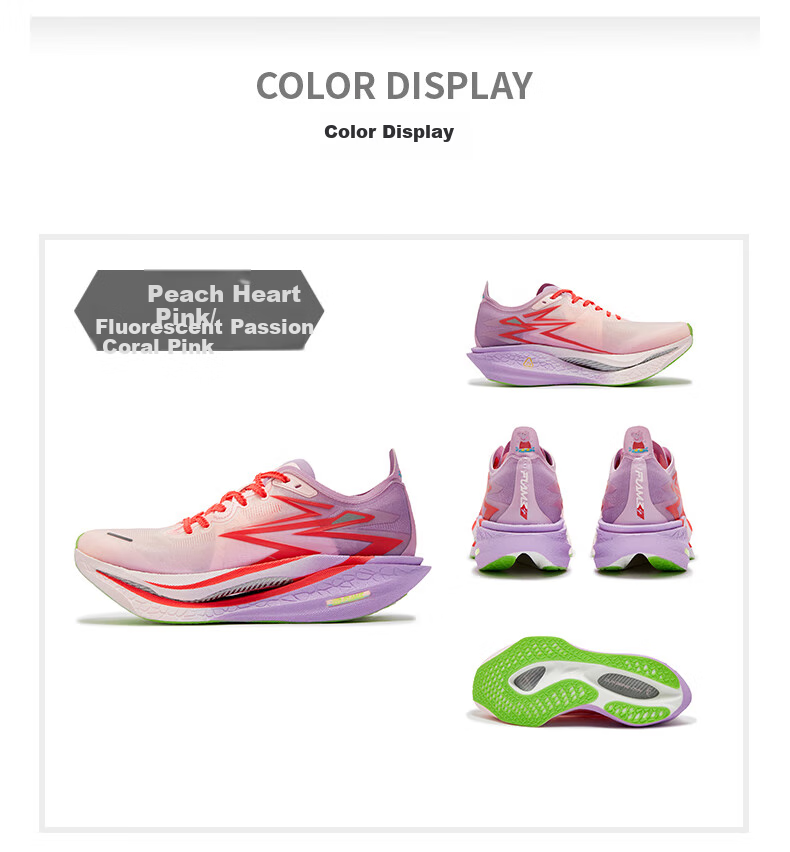361° Men's Running Shoes, Feiran 4 Racing Breathable Marathon Carbon Plate Professional Running Shoes for Men, 672512254-1 37