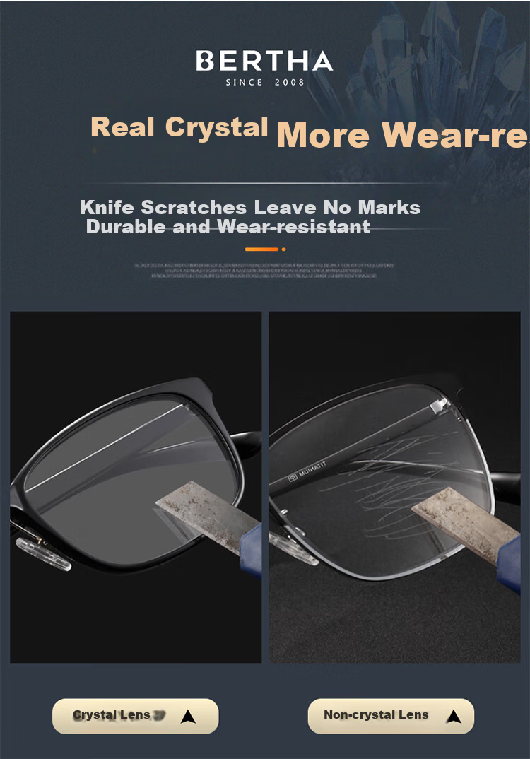 Bertha Natural Crystal Reading Glasses for Men And Women, High-Definition Premium Brand Authentic Middle-Aged And Elderly Donghai Crystal Stone Glasses 4