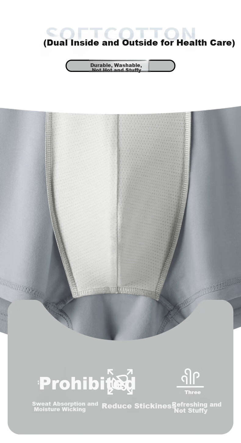 MiiOW Men's Underwear [2025 New Style], 7A Antibacterial Pure Cotton Seamless Breathable Youth Large Size Boxer Briefs 5