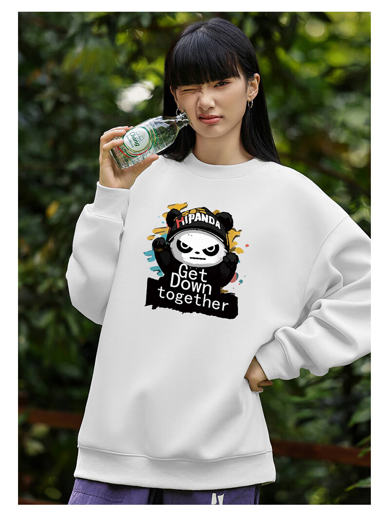 HIPANDA Hello Panda Sweatshirt for Men, Spring/summer 2026 Couple Style, Round Neck Trendy Brand Printed Loose Fashion Jacket, Army Green 2XL 5