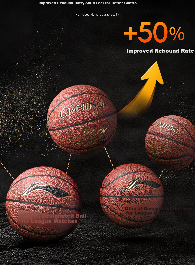 Li-Ning Basketball Size 6 for Women, Indoor And Outdoor Non-Slip Wear-Resistant CBA Match Training Middle School Exam Youth Size 6 Basketball Gift 7