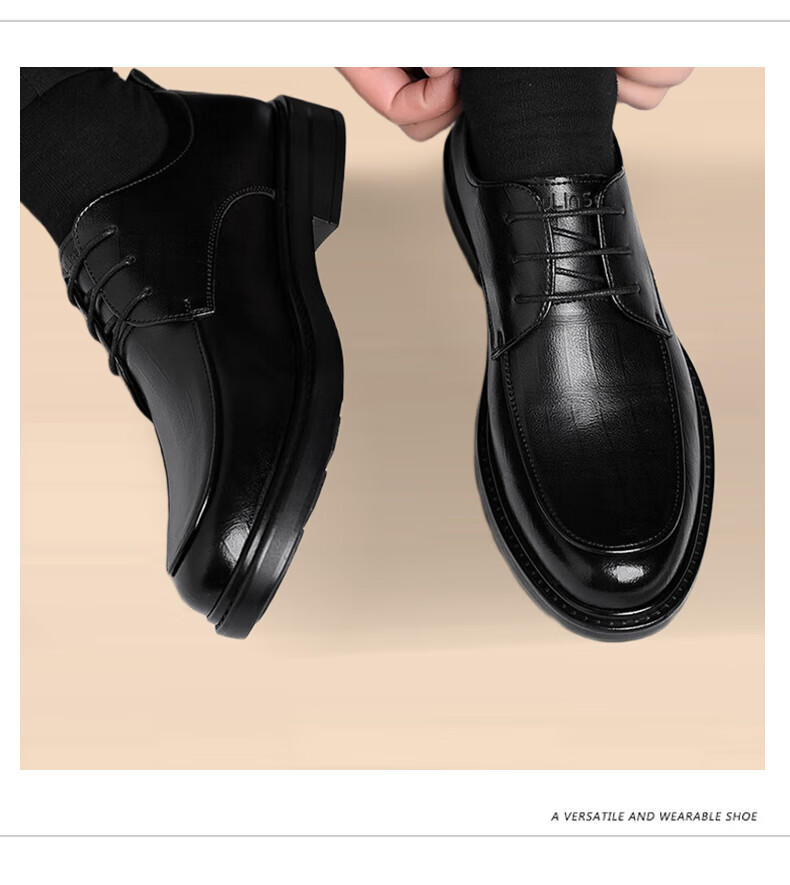 MULINSEN Men's Business Formal Leather Shoes Black Versatile Work Commuting Wedding Shoes RY9023 3