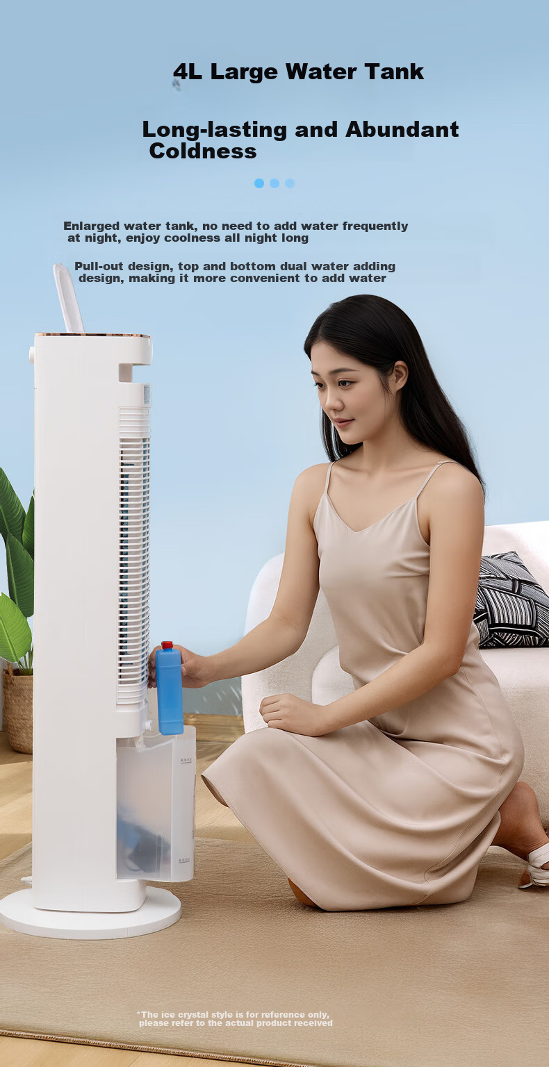 KONKA Air Cooler for Home Use, Cooling Fan, Floor-Standing Cold Air Machine, Single Cooling with Humidification, Electric Fan, Standing Water-Cooled Tower Fan, High-Power Bladeless Tower Fan, Portable Mini Air Conditioner KTAS-1004 7