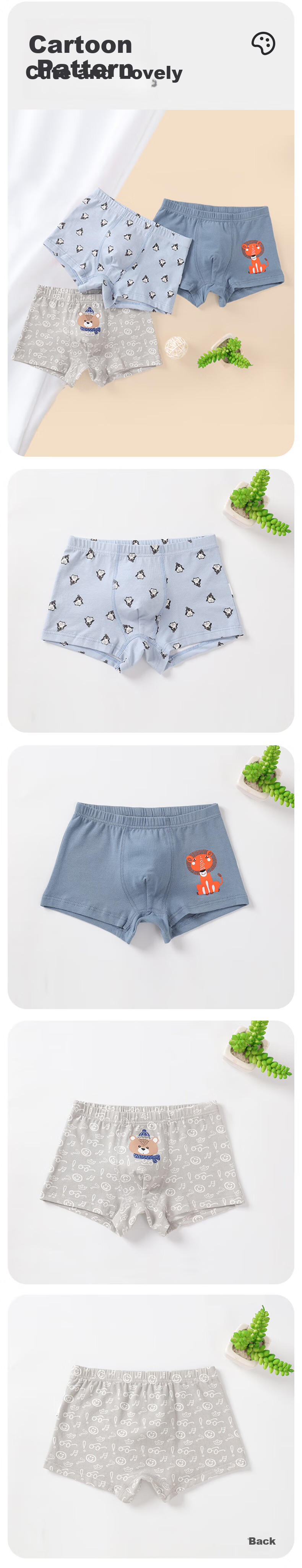 Babyprints Boys' Underwear, 3-Pack, Cotton Shorts for Older Children, Kindergarten Baby Boxer Briefs, Little Boys' Boxer Shorts, Size 120 4