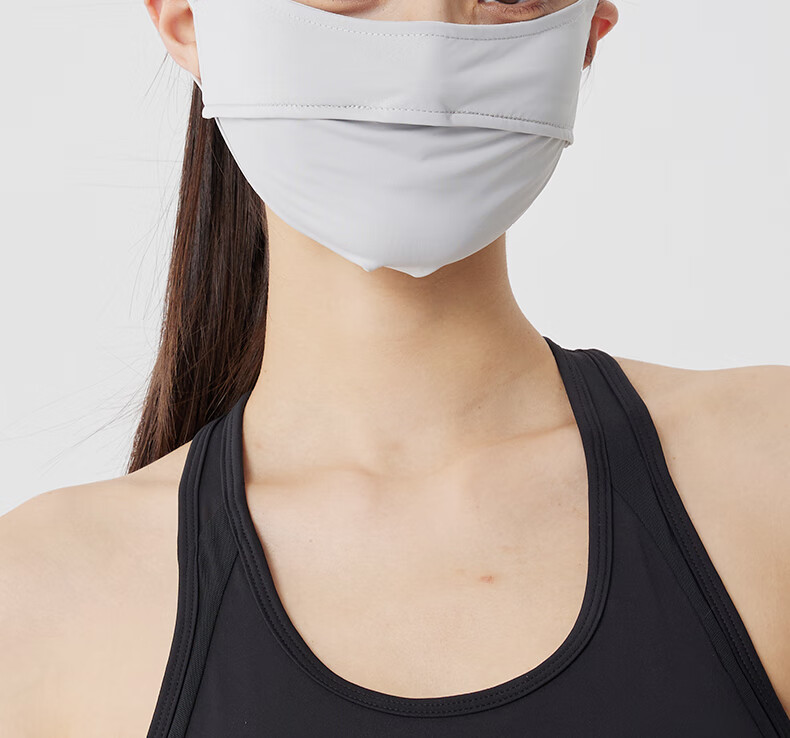 ANTA Full Face Sunscreen Mask Ice Silk Breathable Blush Face Cover Eye Protection Lightweight Skin-Friendly UV Protection Mask Pink 8