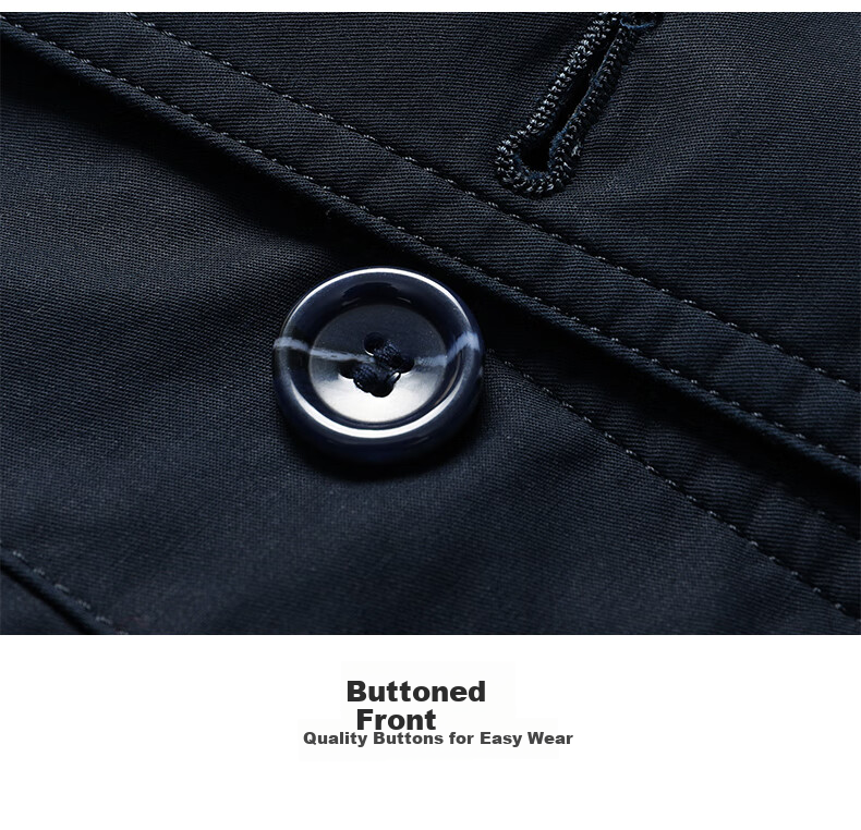 ROMON 100% Pure Cotton Jacket for Men, Middle-Aged And Young, Spring And Autumn Outerwear, Workwear Casual Lapel Dad's Outfit, Men's Jacket 14