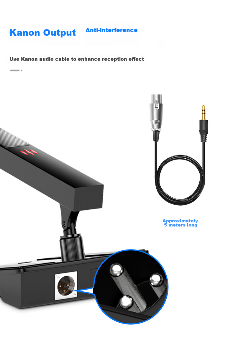 SAST Ok-31 Four-In Wireless Gooseneck Microphone, Conference Engineering Portable Receiver, Large-Scale Event Public Address System, Professional Adjustable Frequency Capacitor Microphone, Black 5
