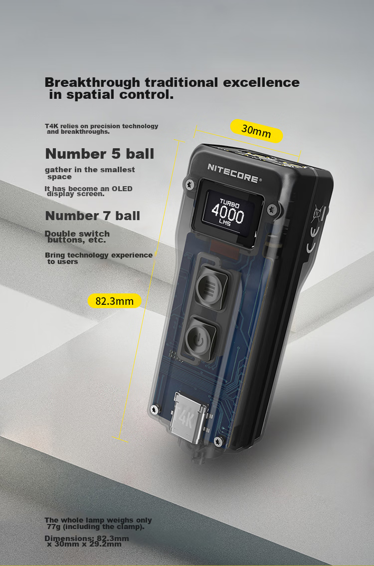 NITECORE T4K Keychain Light, Compact Flashlight, High-Intensity Portable Outdoor Illumination Lamp 5