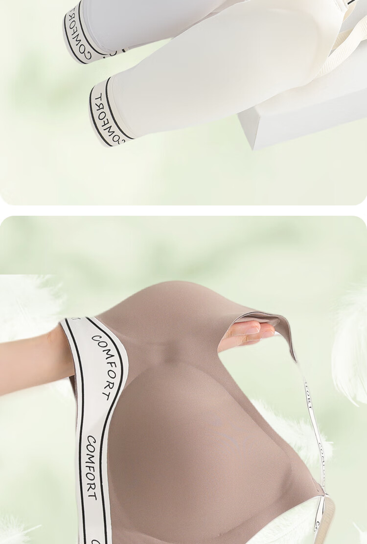 Hodo Ice Silk Seamless Off-Shoulder Strap Wireless Bra for Women, Large Bust Minimizing, Small Bust Enhancing, Versatile Tank Top Style 5
