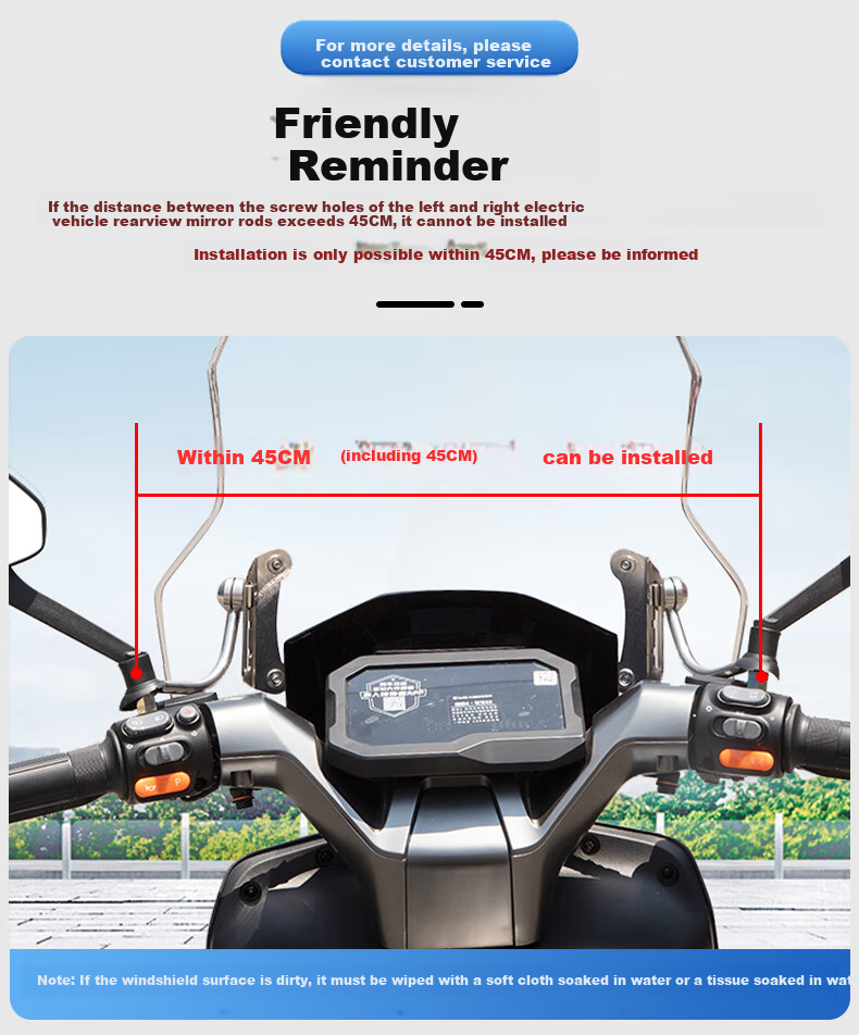 Yueye Electric Vehicle Windshield, Battery Car Motorcycle Windshield, PC Front Windshield Cover, Rainproof, High-Definition Transparent Windshield 2