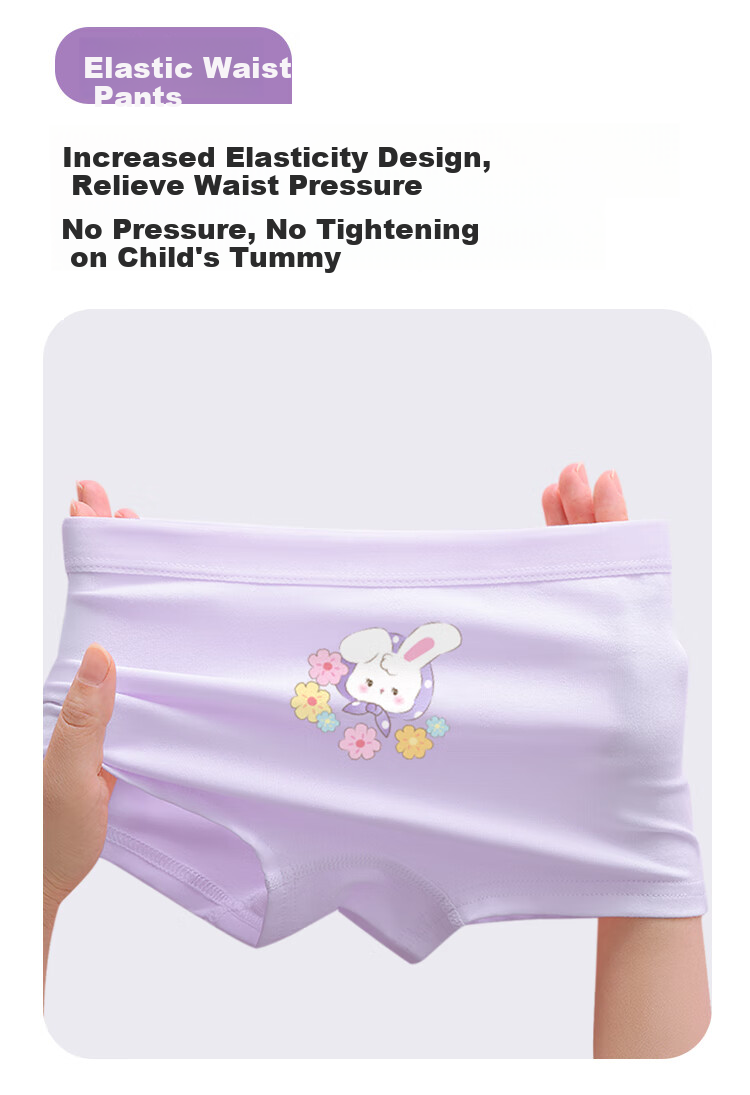 DEESHA [7A Antibacterial Mulberry Silk Backing] Girls' Cotton Shorts, Children's Underwear, Student And Toddler Boxer Briefs 9