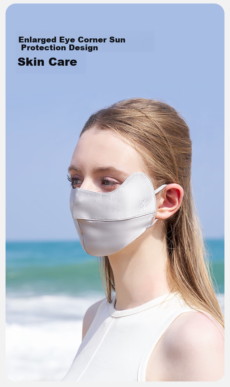 Kenmont 100% Mulberry Silk Eye Protection Sun Mask for Women, Medical Beauty Anti-Allergy Skin-Friendly Cool Face Mask Km-6181 3