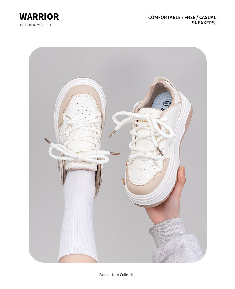 Huili Spring Women's Shoes, Dopamine Versatile Thickened White Sneakers K827Z, White/yellow/pink, Size 35 8