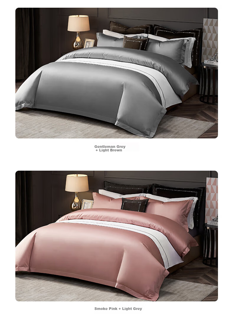Canasin Hotel Bedding, 100-Thread Count Pure Cotton Four-Piece Set, Xinjiang Long-Staple Cotton Bed Sheet And Duvet Cover, Bedding for 1.5m Bed 8