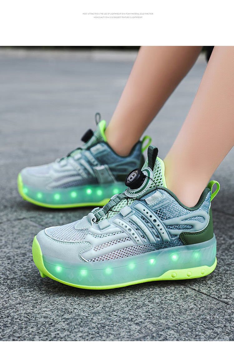 BKG Boys' Autumn New Breathable Mesh Sports Roller Skates for Students, Girls' X25533-B15 17