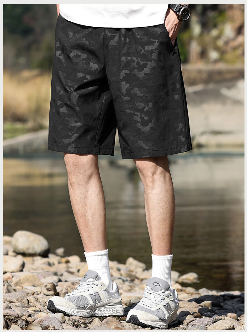 EASTERN CAMEL Men's Trendy Summer Outdoor Casual Sports Straight Five-Point Shorts Youth Loose Beach Pants 14