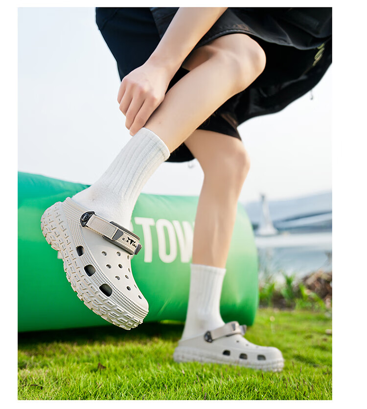 G.N.Shi Jia Men's Shoes, Summer Outdoor Wear, Thick-Soled Hollow Breathable Hole Shoes, Outdoor Stream Tracing Beach Sandals 19