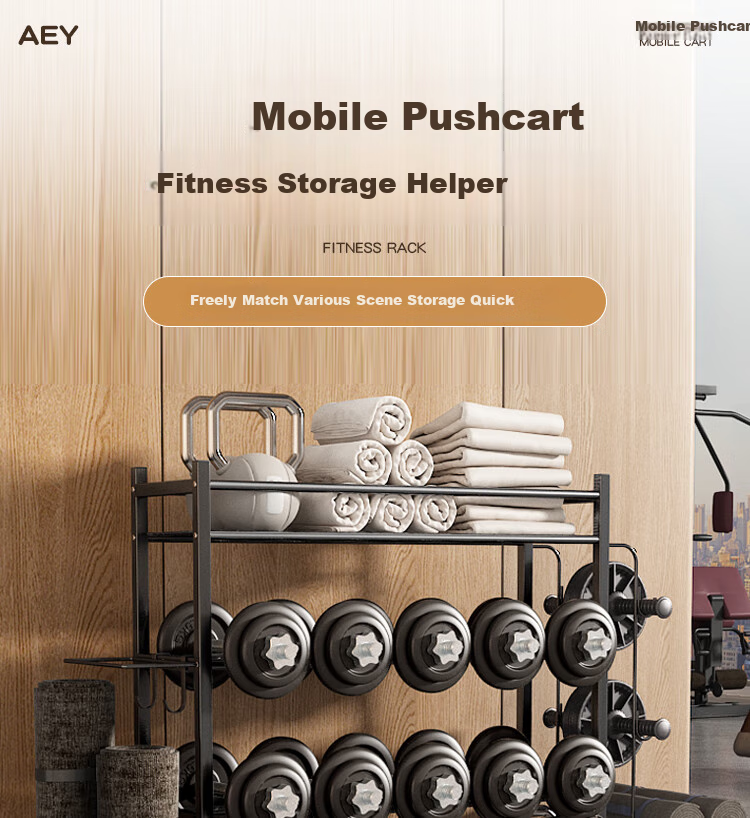 AEY Fitness Equipment Storage Rack, Multi-Functional Home Gym Dumbbell Yoga Mat Ball Storage Shelf, Sports Goods Organizer Basket 1