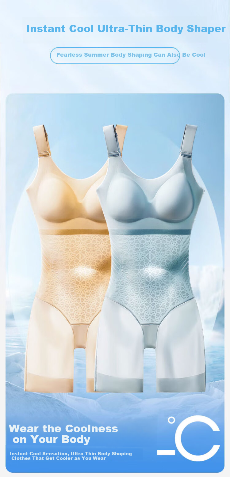 LangSha Ultra-Thin Seamless Shapewear Bodysuit, Breathable Summer Slimming Waist-Cinching Body-Shaping Underwear, Postpartum Tummy Control Shaping Slimming Garment 3