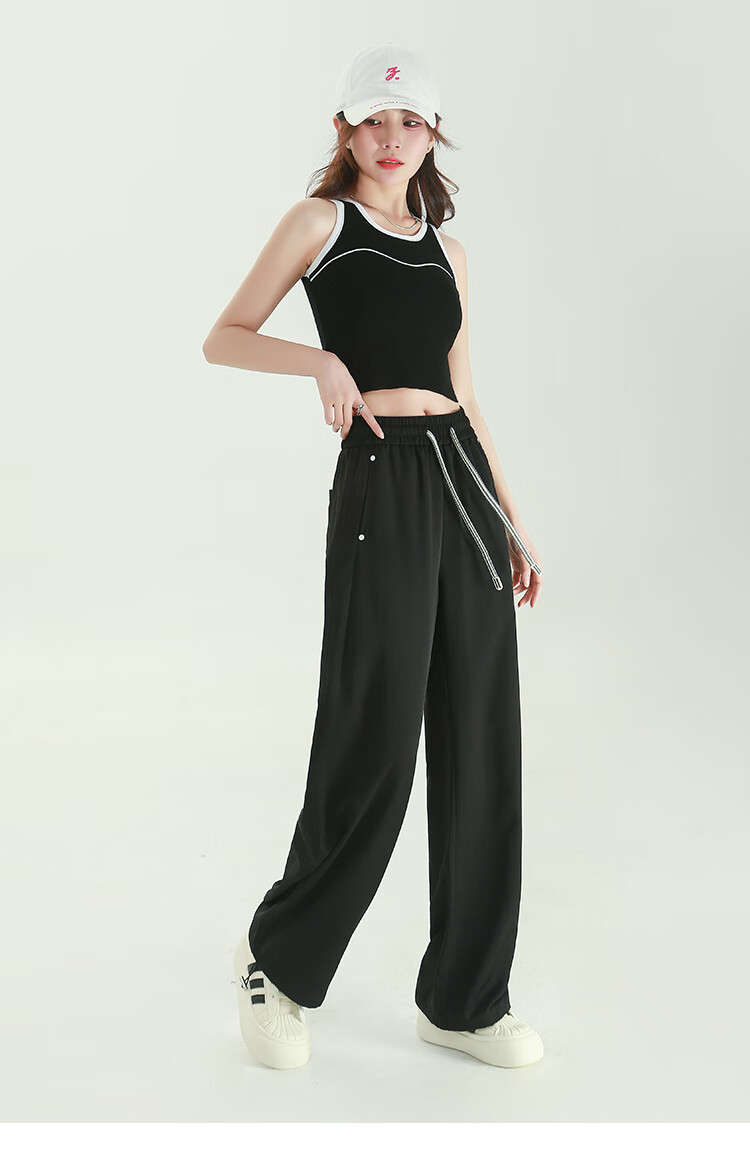Free Style Ice Silk Wide-Leg Pants for Women Summer Thin High Waist Slim Loose Draped Straight-Leg Casual Trousers 2026 New Arrival 18