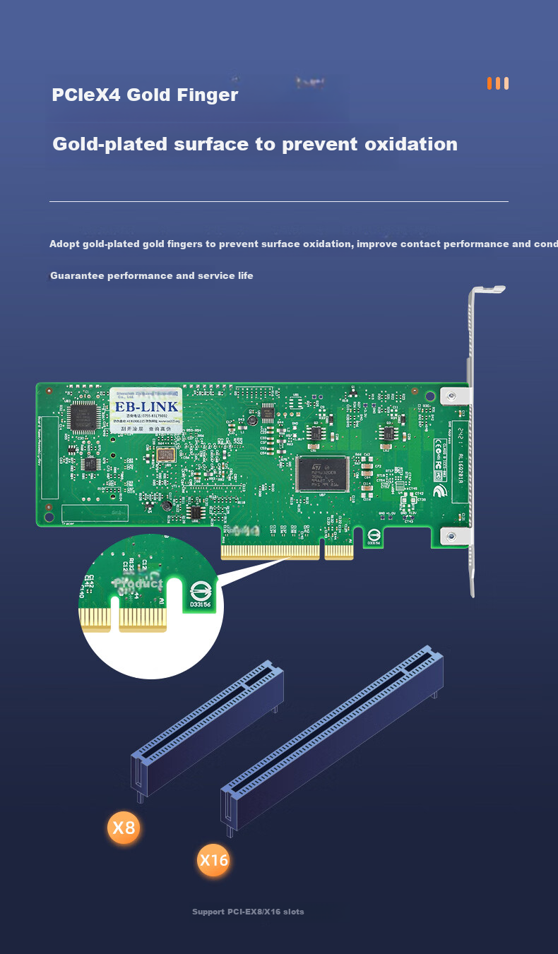 EB-LINK PCIE2.0 X8 to SATA Eight-Port SAS Expansion Card, 6GB, 8-Port RAID Disk Array Card, SSD Adapter Card, Supports RAID0/1 7