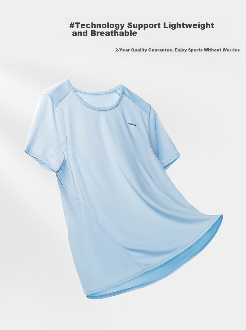 DECATHLON Women's Quick-Dry Sports Outdoor Shirt for Fitness And Running, QUMM Model - Light Purple, Size L - 2497698 3