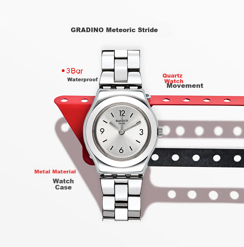 Swatch Swiss Watch, Metal Jewelry Clasp, Compact Women's Quartz Wristwatch, Graduation Gift, Elegant And Sophisticated 3