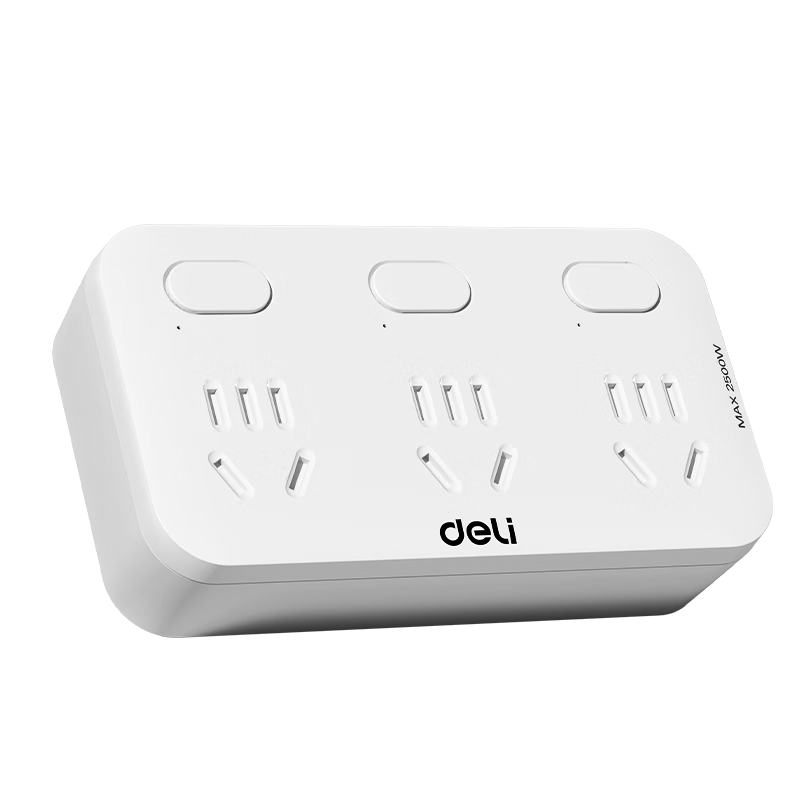 Deli 3C Certified National Standard Socket, Straight-Shaped Wireless Socket/Adapter/Power Converter/Multi-Outlet Adapter/Power Strip, Independent Control One-To LU5013