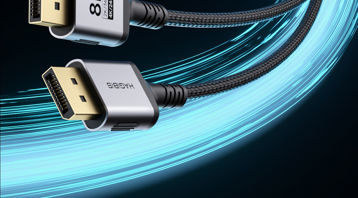 Hagibis DP Cable Version 1.4, Computer Monitor Connection Cable, Flexible Thin Wire, 8K High-Definition DisplayPort Interface, 4K 240Hz High Refresh Rate, 2K 360Hz Video Cable 12