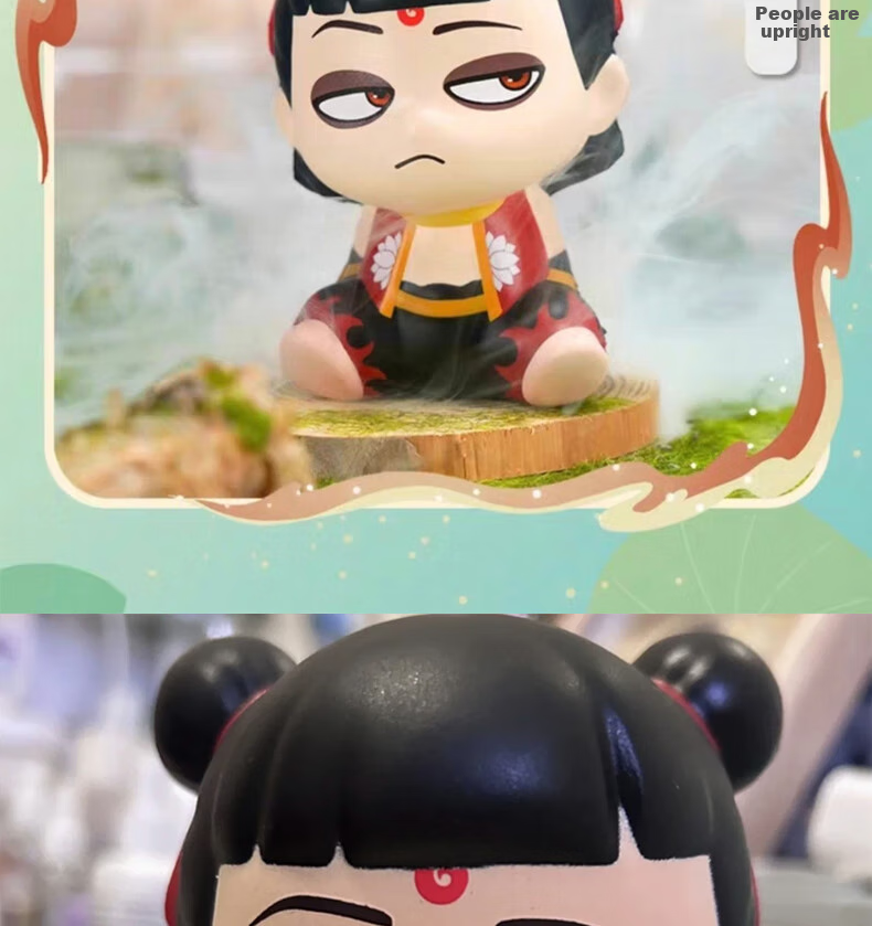 Danmiqi Children's Nezha Cartoon Peripheral Squeeze Toy, Small Egg-Shaped Stress Relief Device for Boys And Girls, Slow Rebound Toy, Nezha Style 6