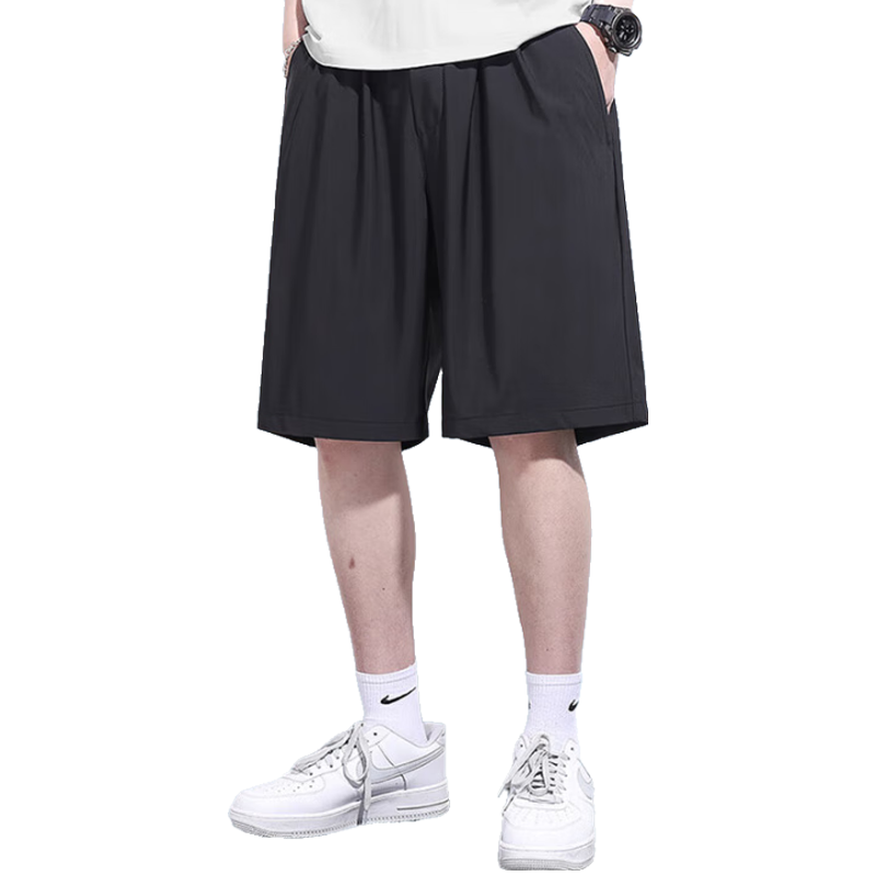 JEANSWEST LIFE Ice Silk Shorts for Men, Summer Lightweight Casual Quick-Dry Breathable Running Five-Point Pants Loose Sports Trousers for Me
