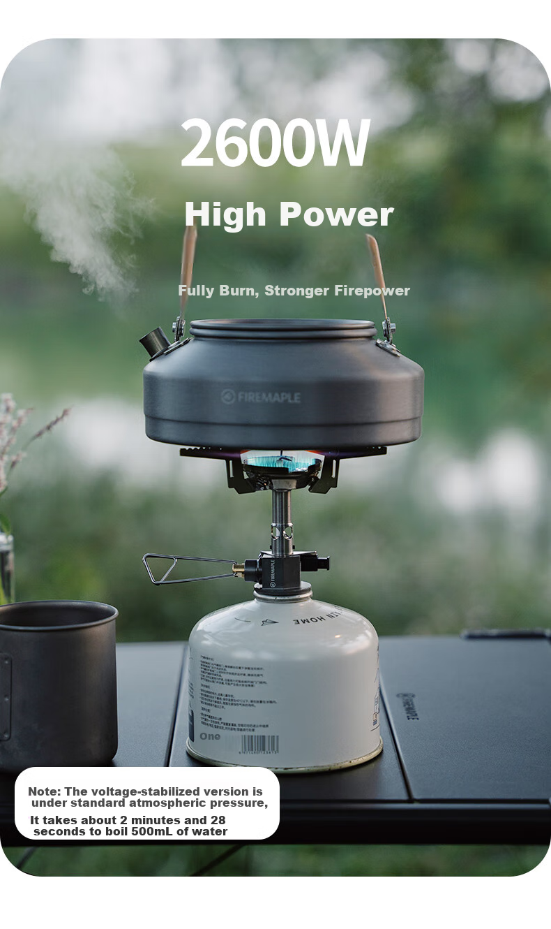 FIRE-MAPLE Integrated Gas Stove in Dark Gray, High-Altitude Cold-Resistant Gas Burner Head, Foldable Windproof Electric Ignition Gas Stove 3