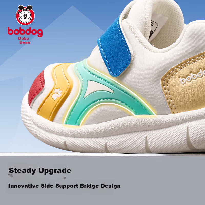 Детская обувь BOBDOG для мальчиков и девочек, детские ходунки, нескользящая функциональная детская обувь с мягкой подошвой, Академический сине-белый, размер 23