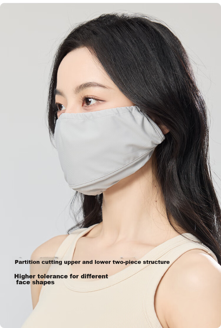 JIUMU Ice Silk Sun Protection Face Mask for Women, Summer UV Protection Sunshade Cycling Hiking Breathable 3D Full Face Sun Protection Mask 5