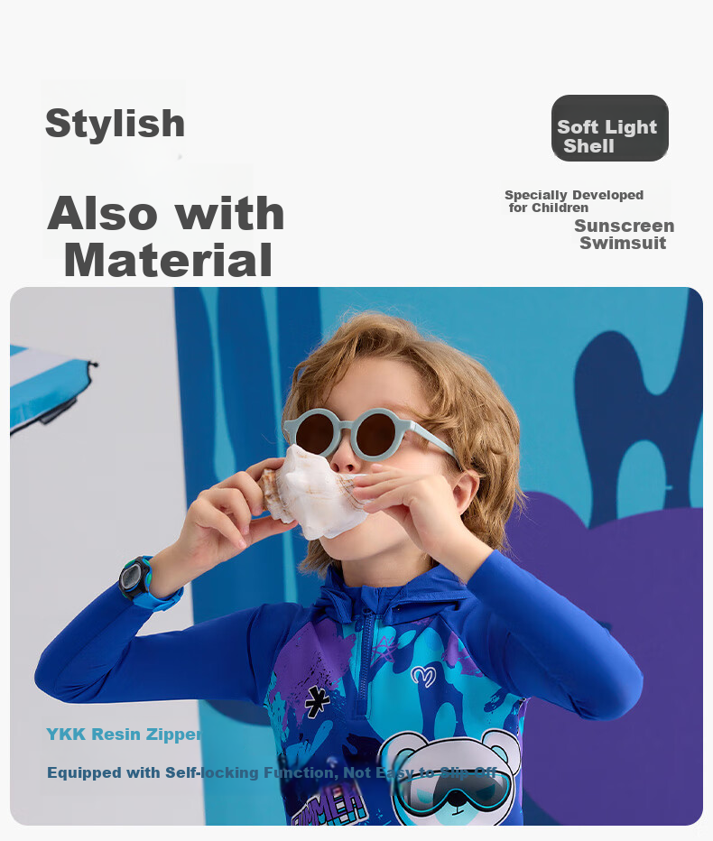 WATERTIME / Shuichuan Children's Swimwear for Boys, New Style Long-Sleeve And Long Pants, Diving Hot Spring Warm Quick-Dry Sun Protection Suit 9