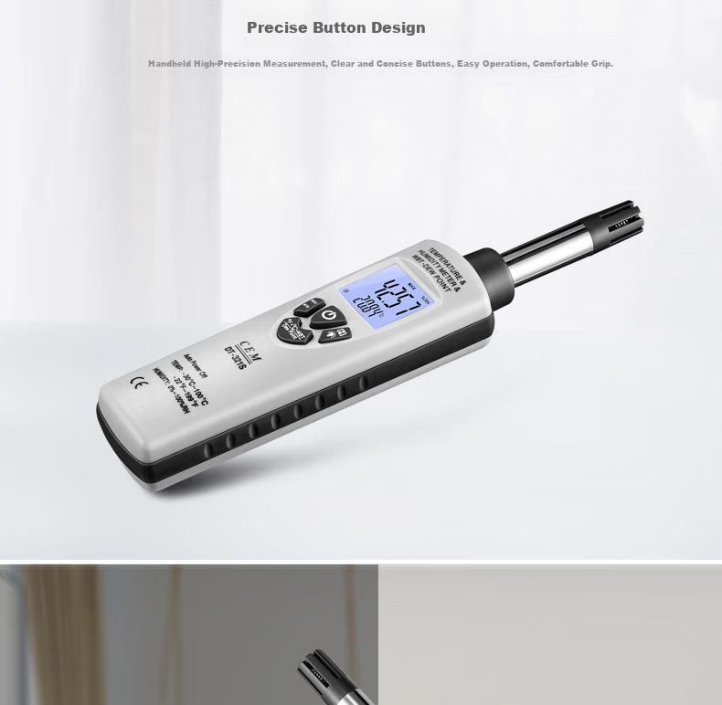 CEM DT-321S Thermometer And Hygrometer, Professional High-Precision, Wet Bulb Dew Point Temperature Detector, Industrial Thermometer And Hygrometer 1