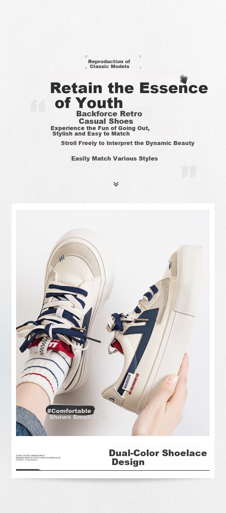 Huili Official Women's Sneakers, New Summer 2026 Style, Thick-Soled Breathable Canvas Shoes for Women, Beige And Navy Blue, Size 36 2