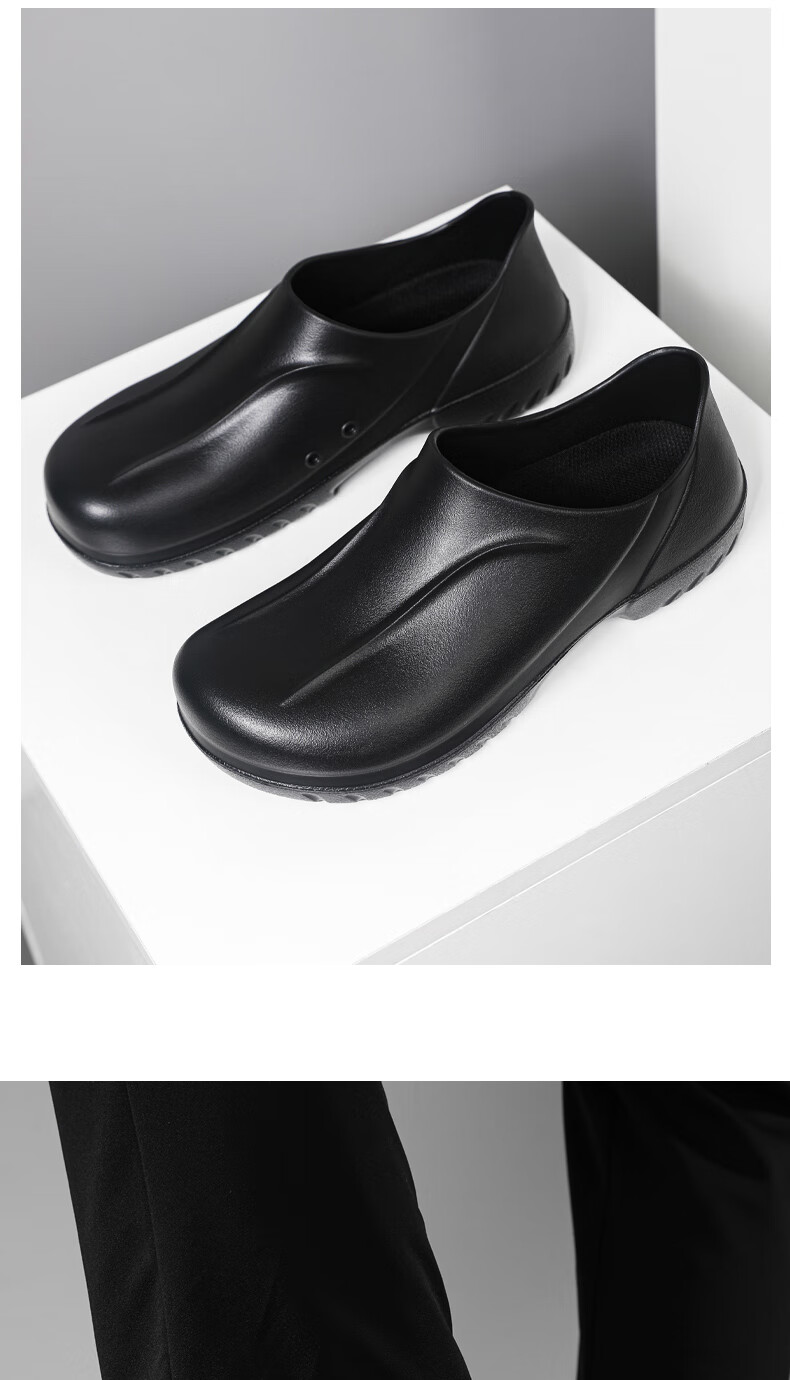 BlueOwlShield Chef Shoes Unisex SRC Slip-Resistant Waterproof Oil-Resistant Comfortable Ultra-Light Odor-Resistant Soft Sole Kitchen Work Shoes C023W Size 44 1