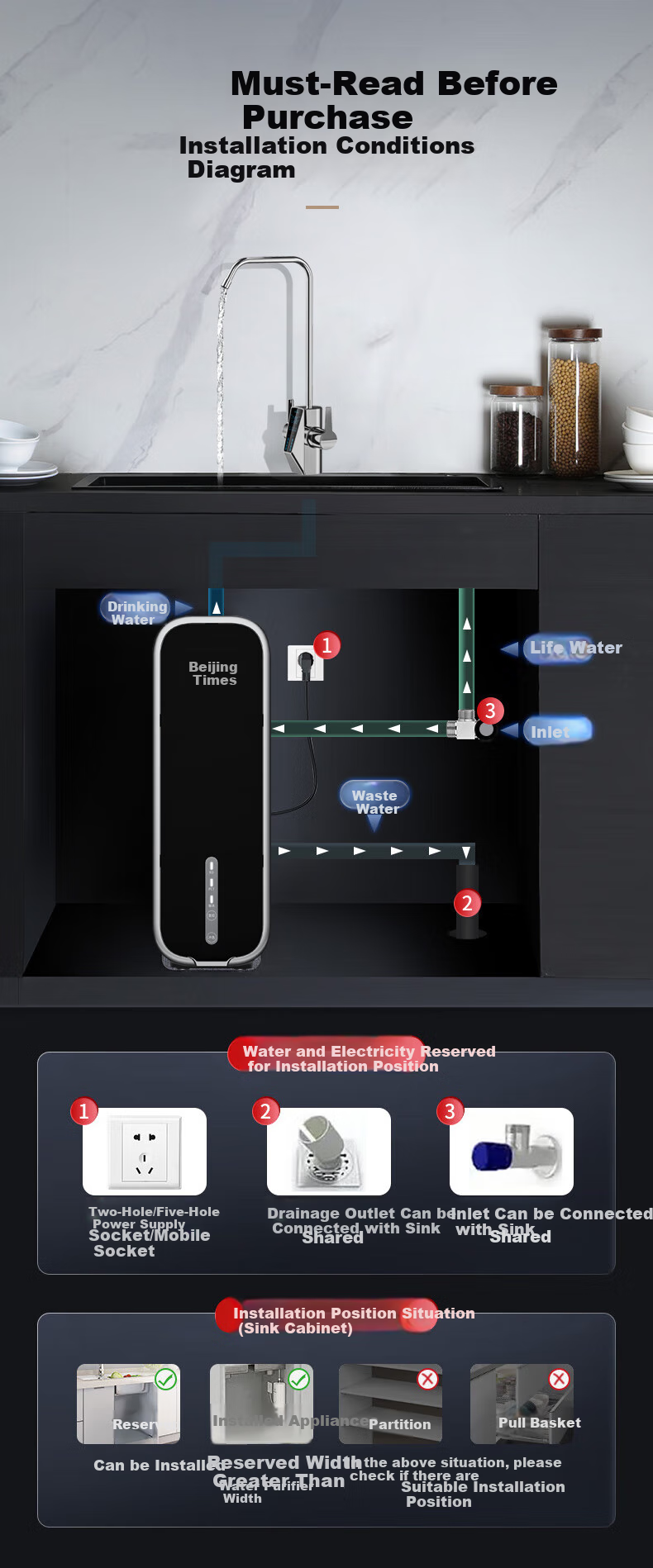 Jingbei F8 Dual Mother And Baby Certified Water Purifier, 1000G Large Flow Rate, 2.75L/min Household, Dow RO Membrane Direct Drinking Machine, No Scale Inhibitor, Zero Stale Water, Zero BPA 12