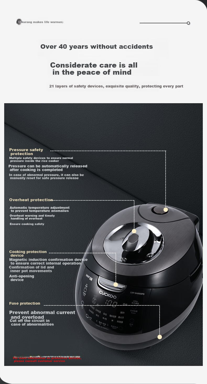 CUCKOO Korean Imported Multifunctional Pressure Cooker with No-Pressure Switching, Voice Prompt, Steamed Rice Non-Stick Pot, 3L Electric Pressure Cooker CRP-UT0611FGW 10