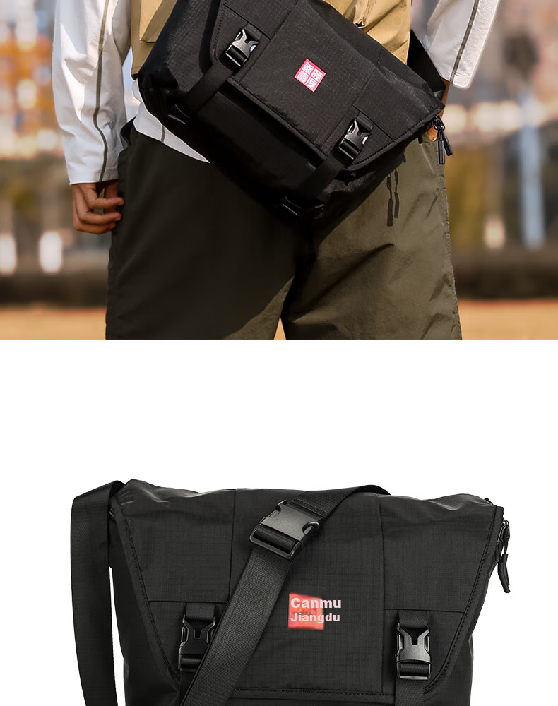 361° Large Capacity Shoulder Bag Crossbody Bag for Men And Women, Student Couple Casual Sports Outdoor Small Backpack Messenger Bag, Black 16