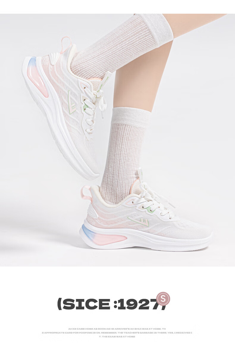 Warrior Official Women's Casual Shoes 2026 Summer Breathable Sports Shoes New High-Height Comfortable Running Shoes White Pink Size 39 13